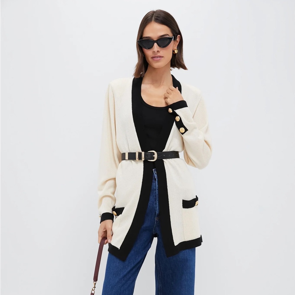 Tuckernuck Cream and Black Georgie Sweater